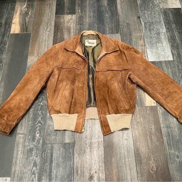 Cresco Suede Leather Bomber Jacket Vintage 60’s 70’s Retro - Picture 6 of 13